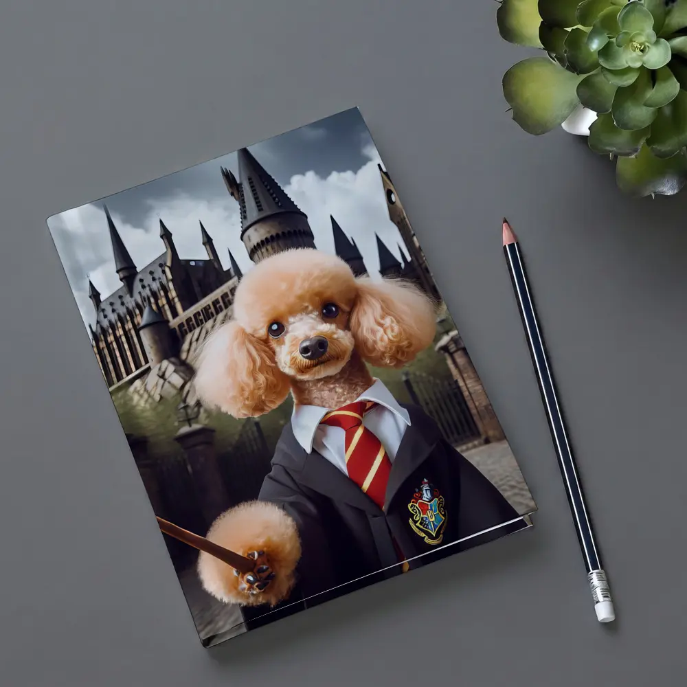 Poodle Wizard Hogwarts Castle Fantasy Art – Notebooks