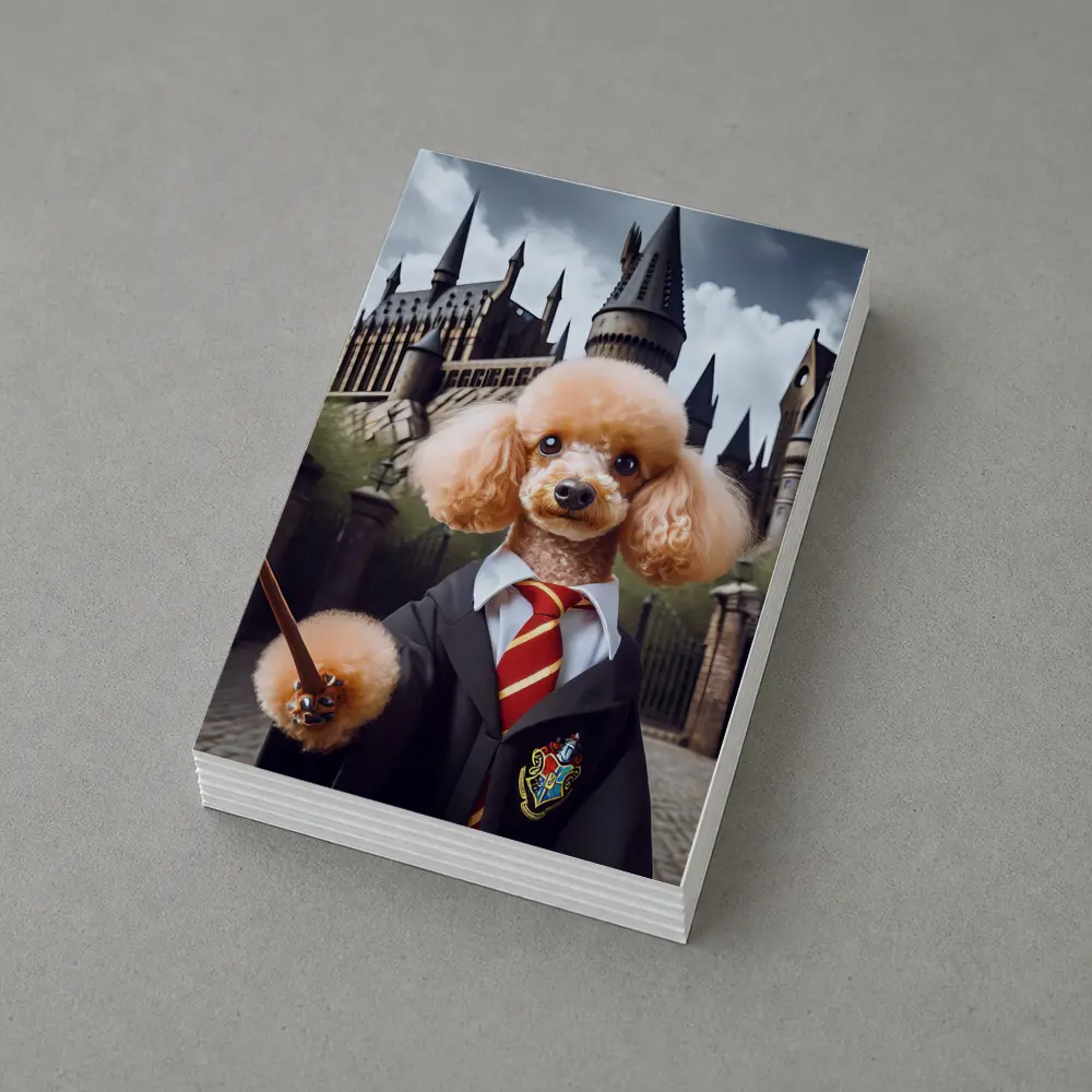 Poodle Wizard Hogwarts Castle Fantasy Art – Postcards