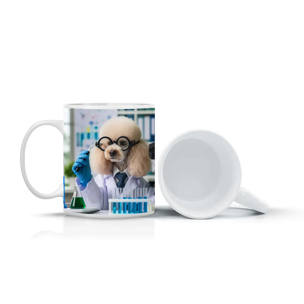 Poodle Scientist In Laboratory White Coat – Mugs