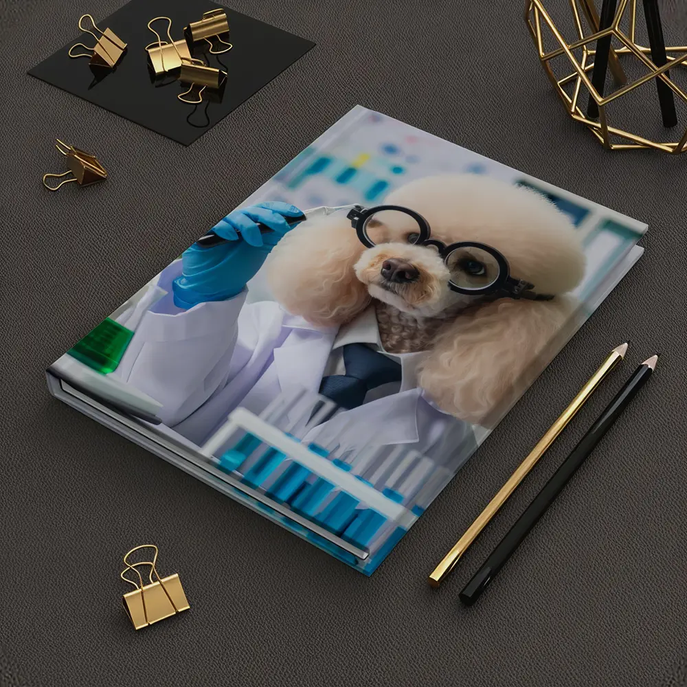 Poodle Scientist In Laboratory White Coat – Notebooks