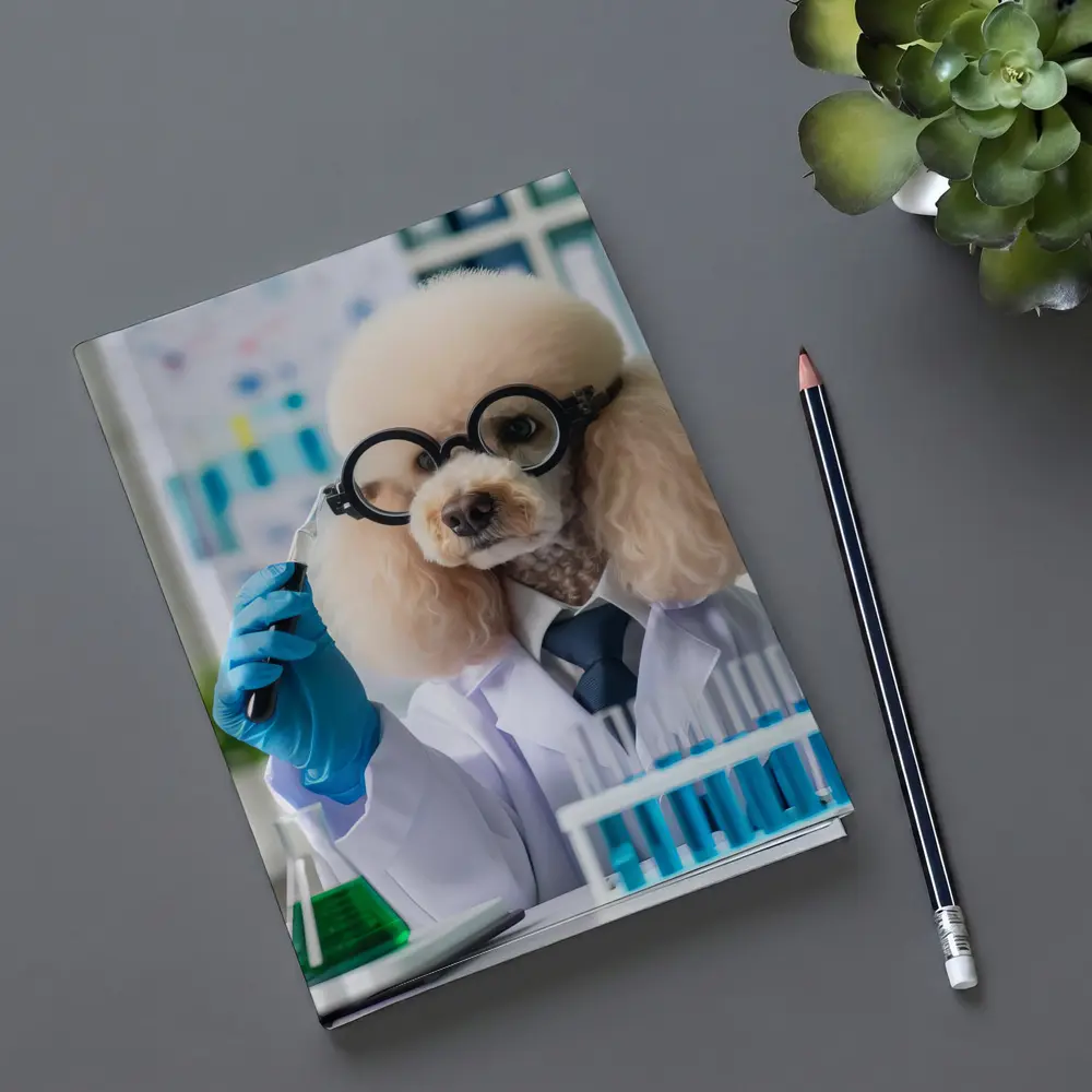 Poodle Scientist In Laboratory White Coat – Notebooks