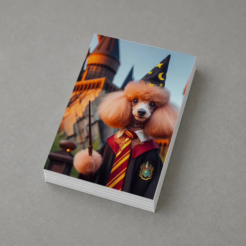 Poodle Wizard Wand Magic Castle Background – Postcards