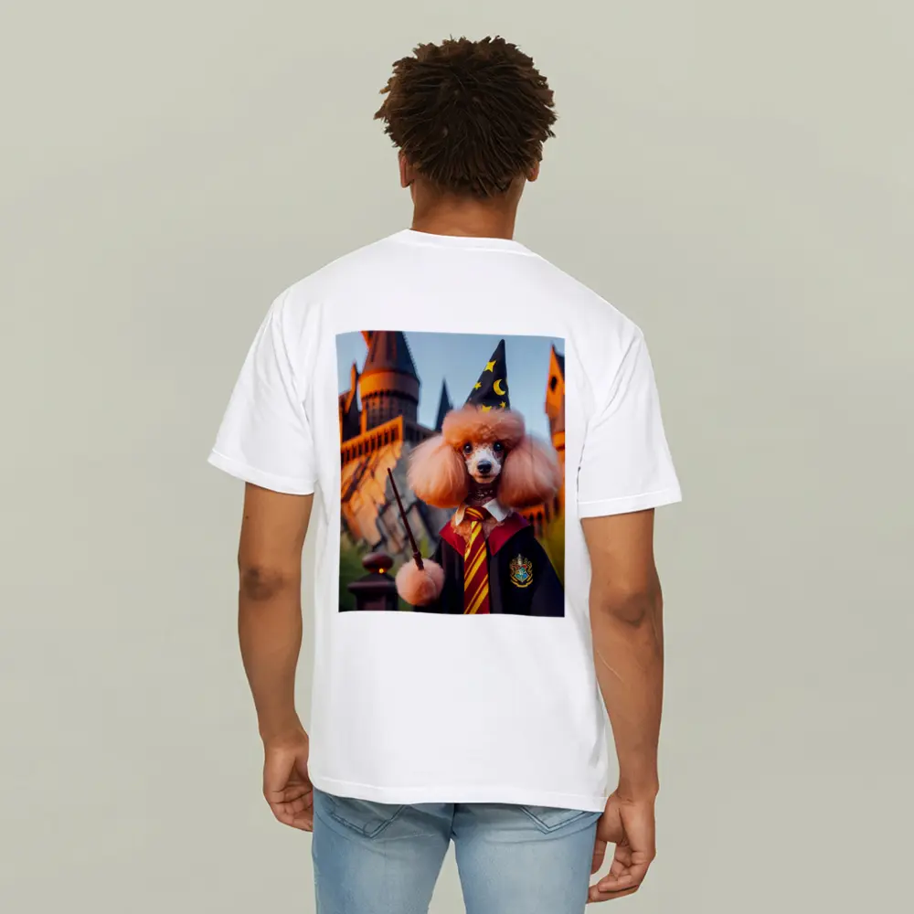 Poodle Wizard Wand Magic Castle Background – T-Shirts