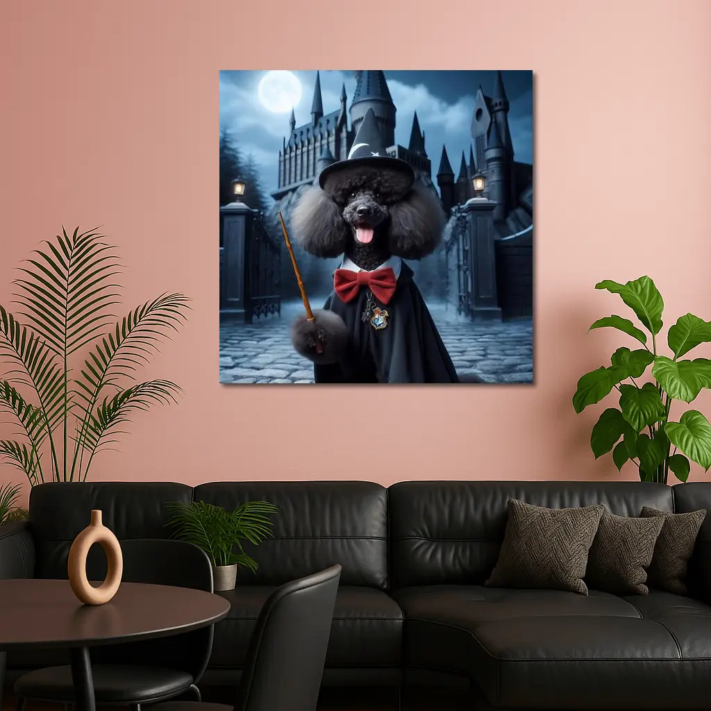 Poodle Wizard Dog at Magic Castle – Wall Art