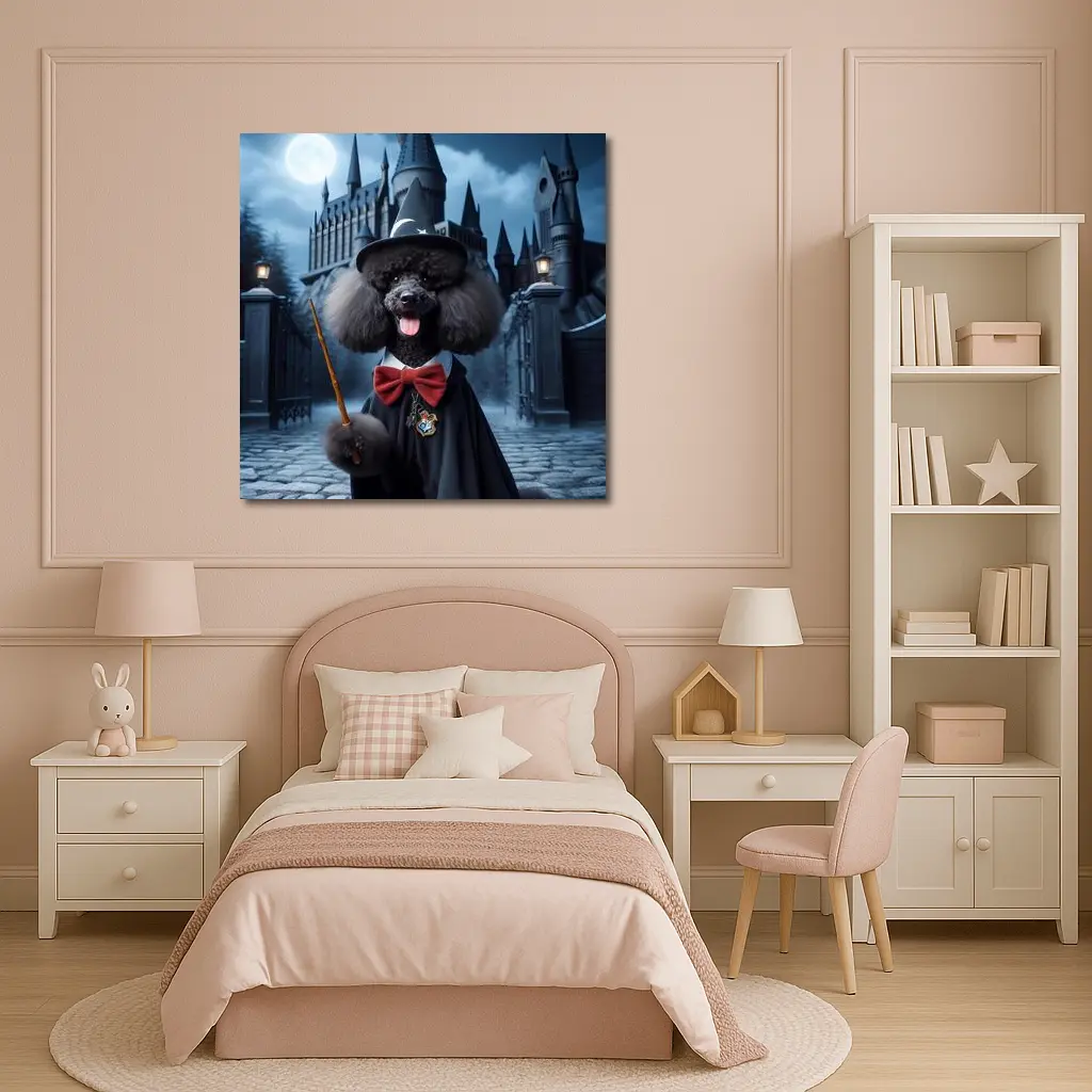 Poodle Wizard Dog at Magic Castle – Wall Art