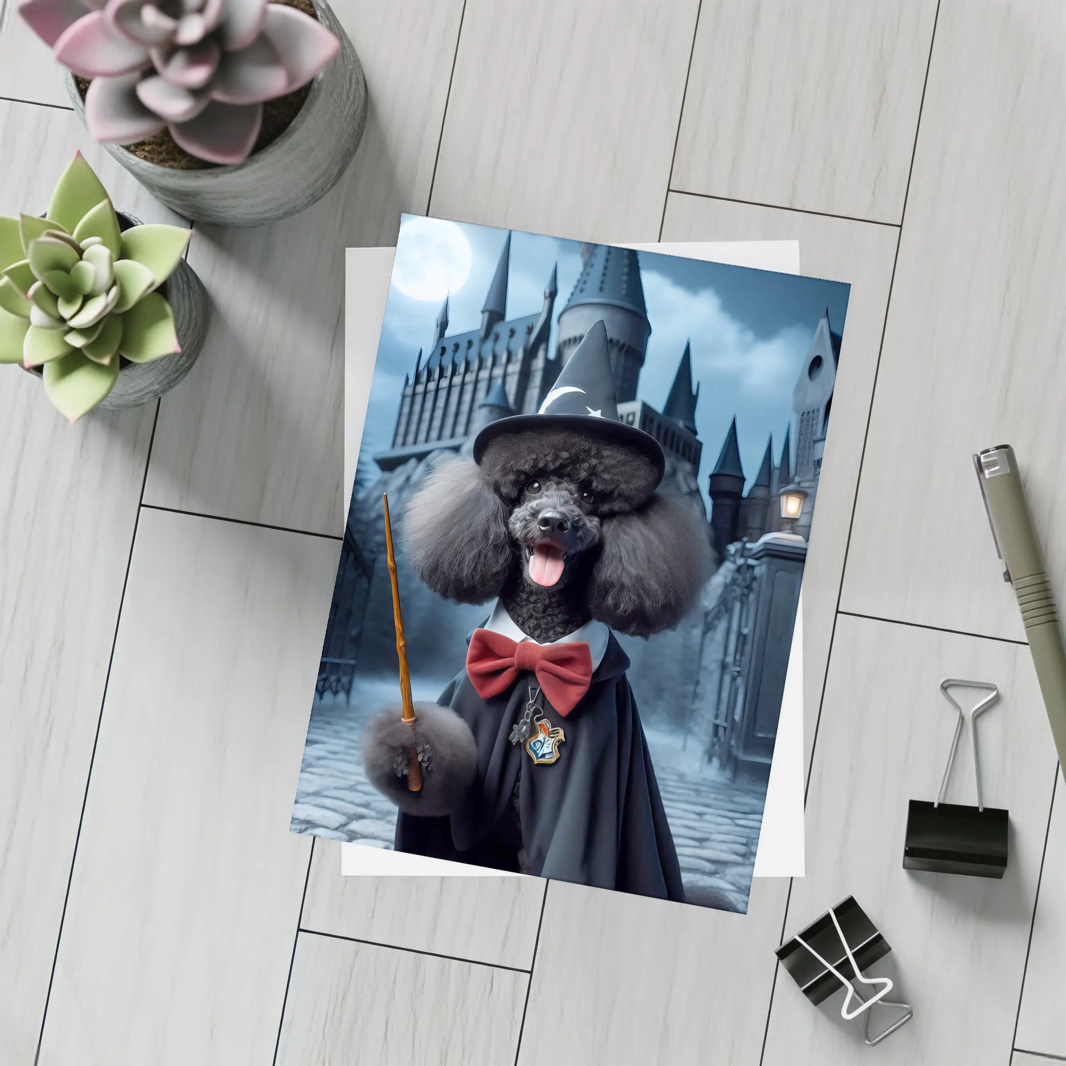 Poodle Wizard Dog at Magic Castle – Postcards