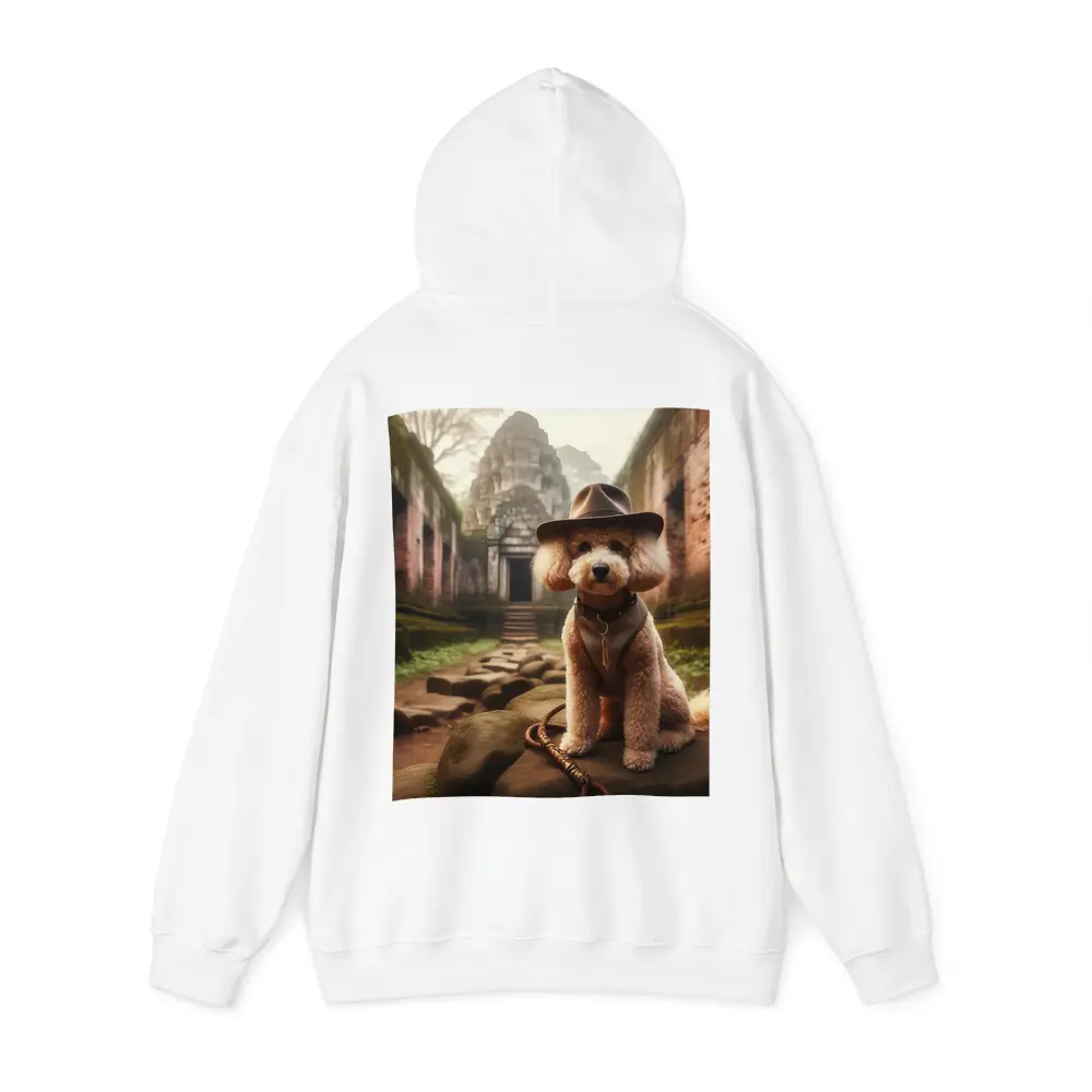 Poodle Dog Explorer Hat Ancient Temple Ruins – Hoodies