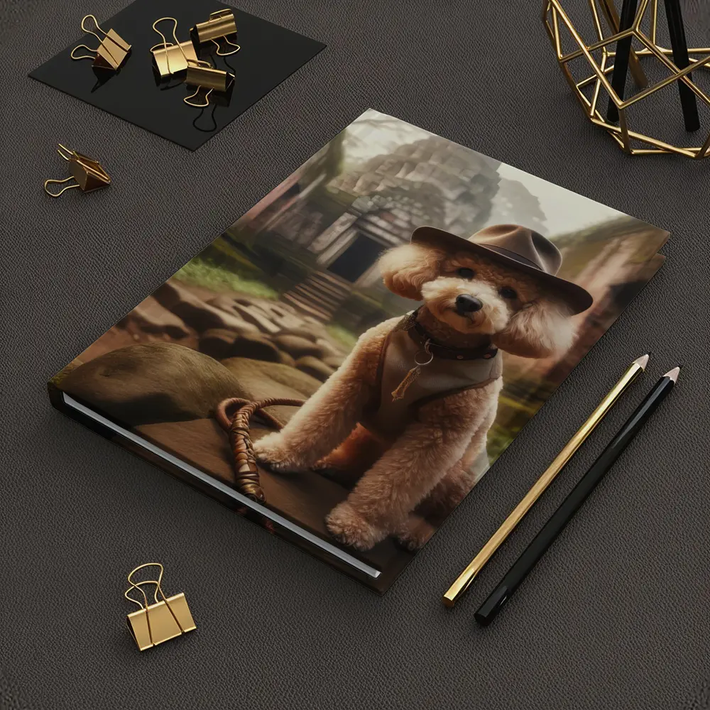 Poodle Dog Explorer Hat Ancient Temple Ruins – Notebooks