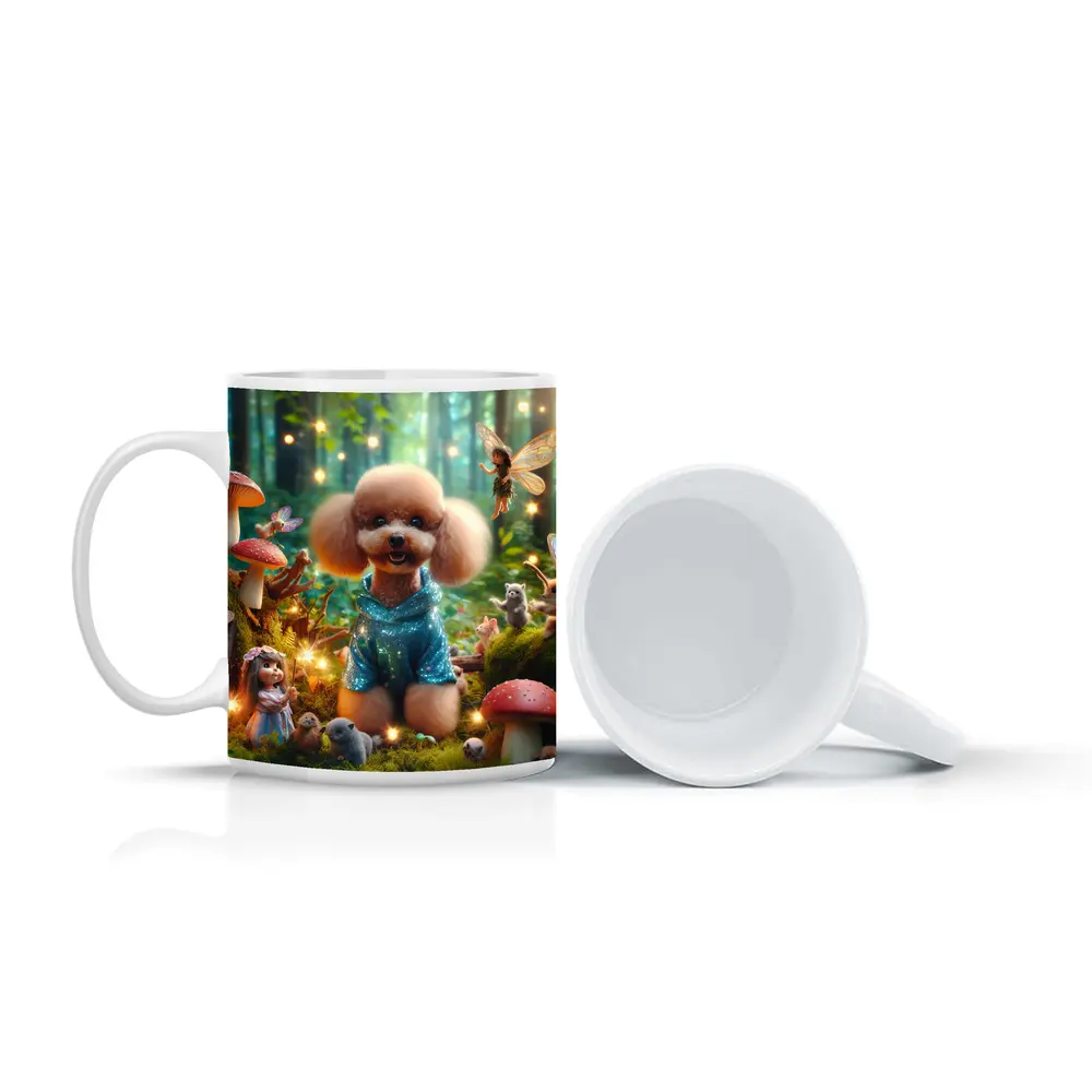 Poodle Dog Fairy Forest Fantasy Scene – Mugs