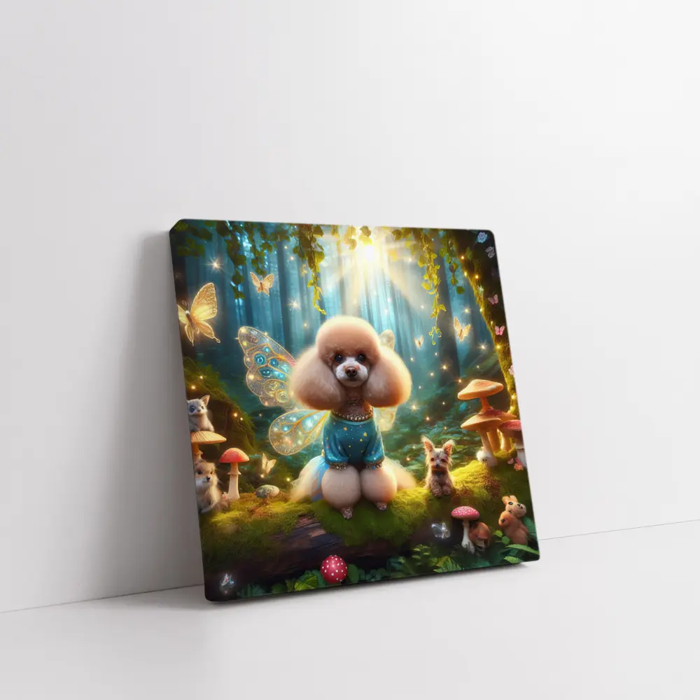 Fairy Poodle Dog Enchanted Forest Scene – Wall Art