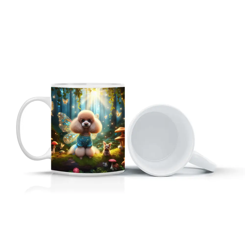 Fairy Poodle Dog Enchanted Forest Scene – Mugs