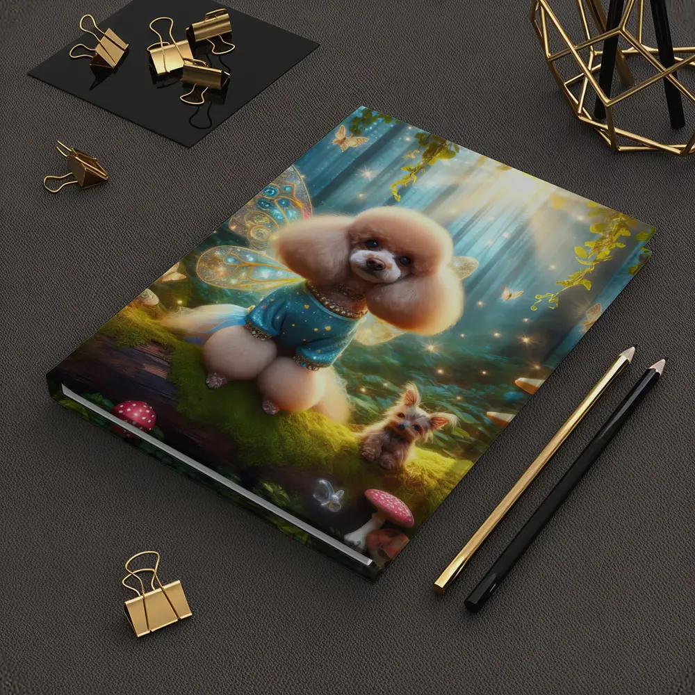 Fairy Poodle Dog Enchanted Forest Scene – Notebooks