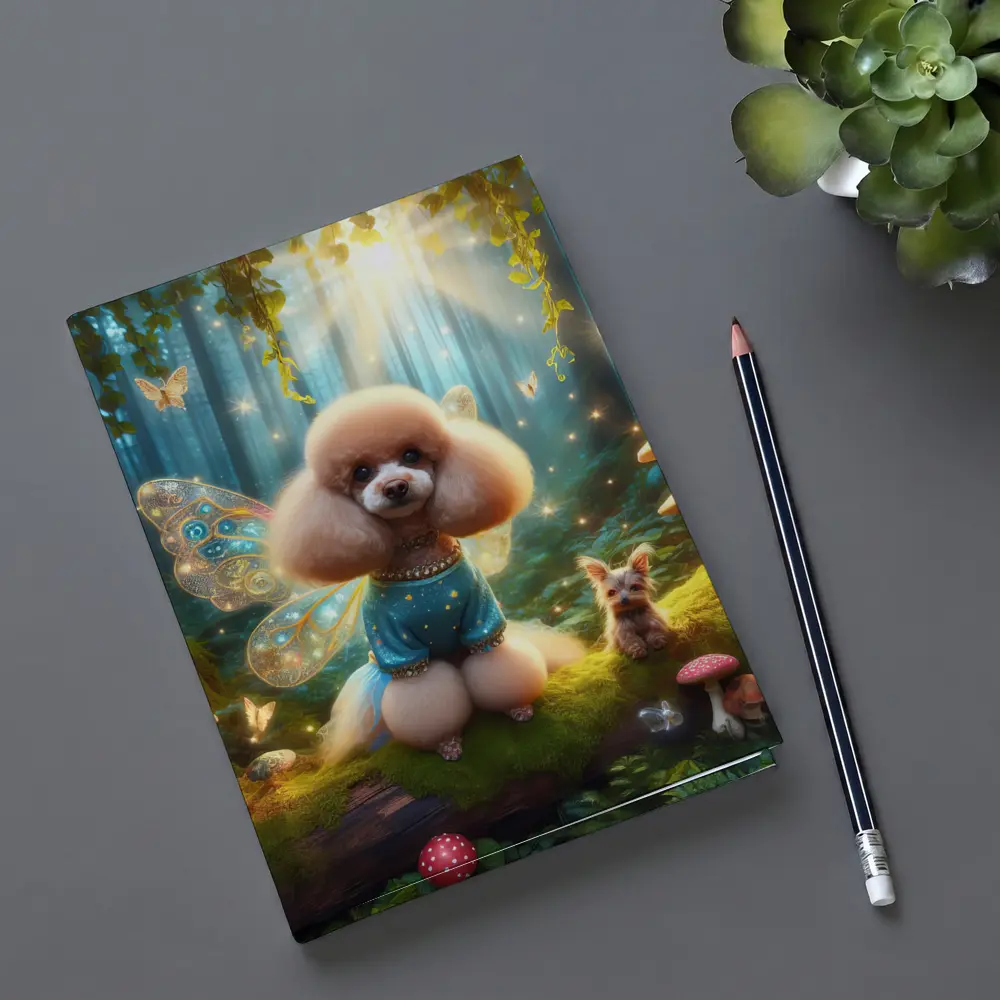 Fairy Poodle Dog Enchanted Forest Scene – Notebooks