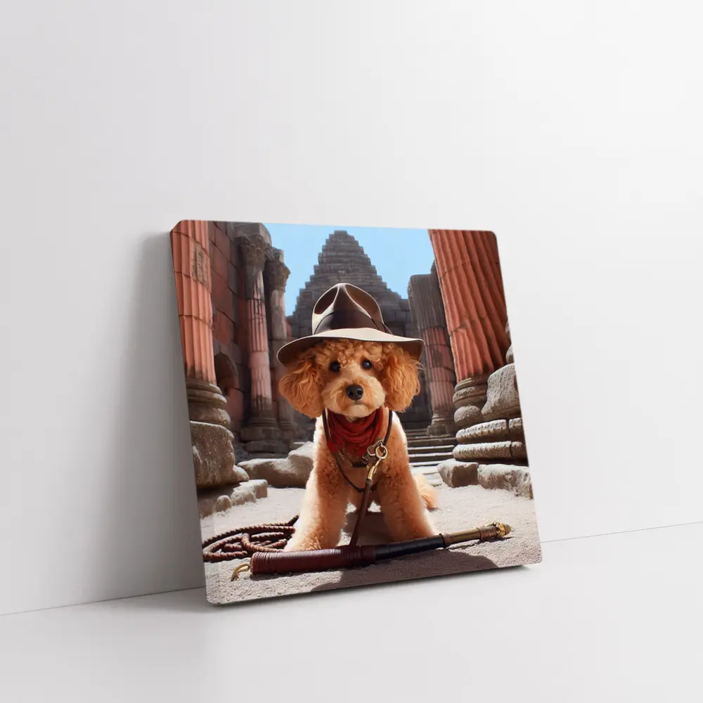 Poodle Dog Explorer Ancient Temple Ruins – Wall Art