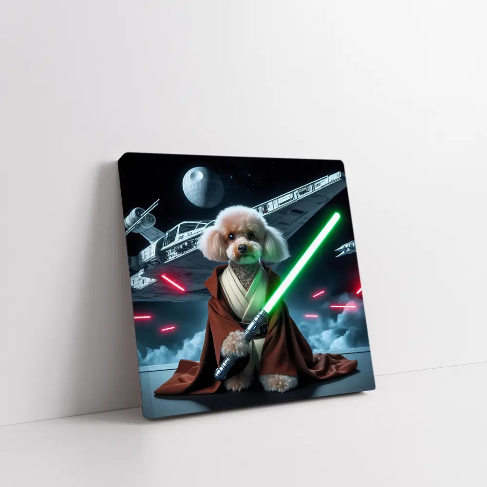 Poodle Jedi Knight Space Battle Scene – Wall Art