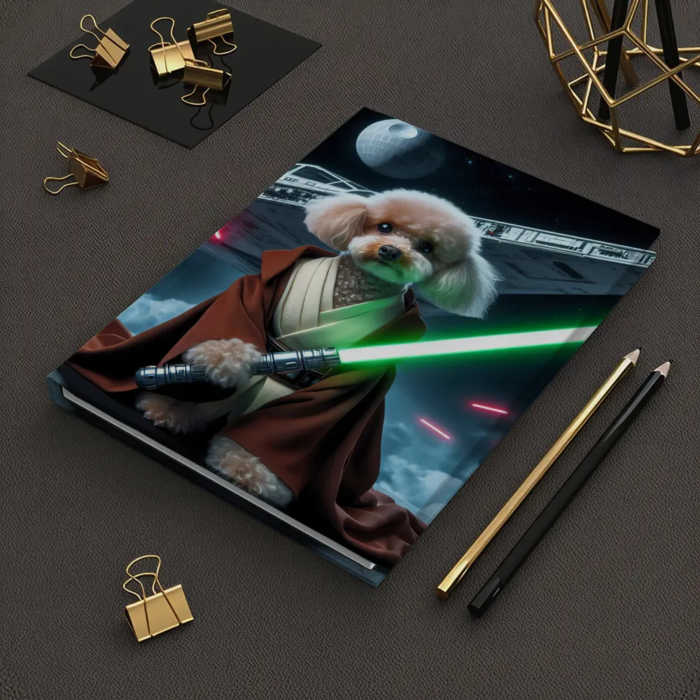 Poodle Jedi Knight Space Battle Scene – Notebooks