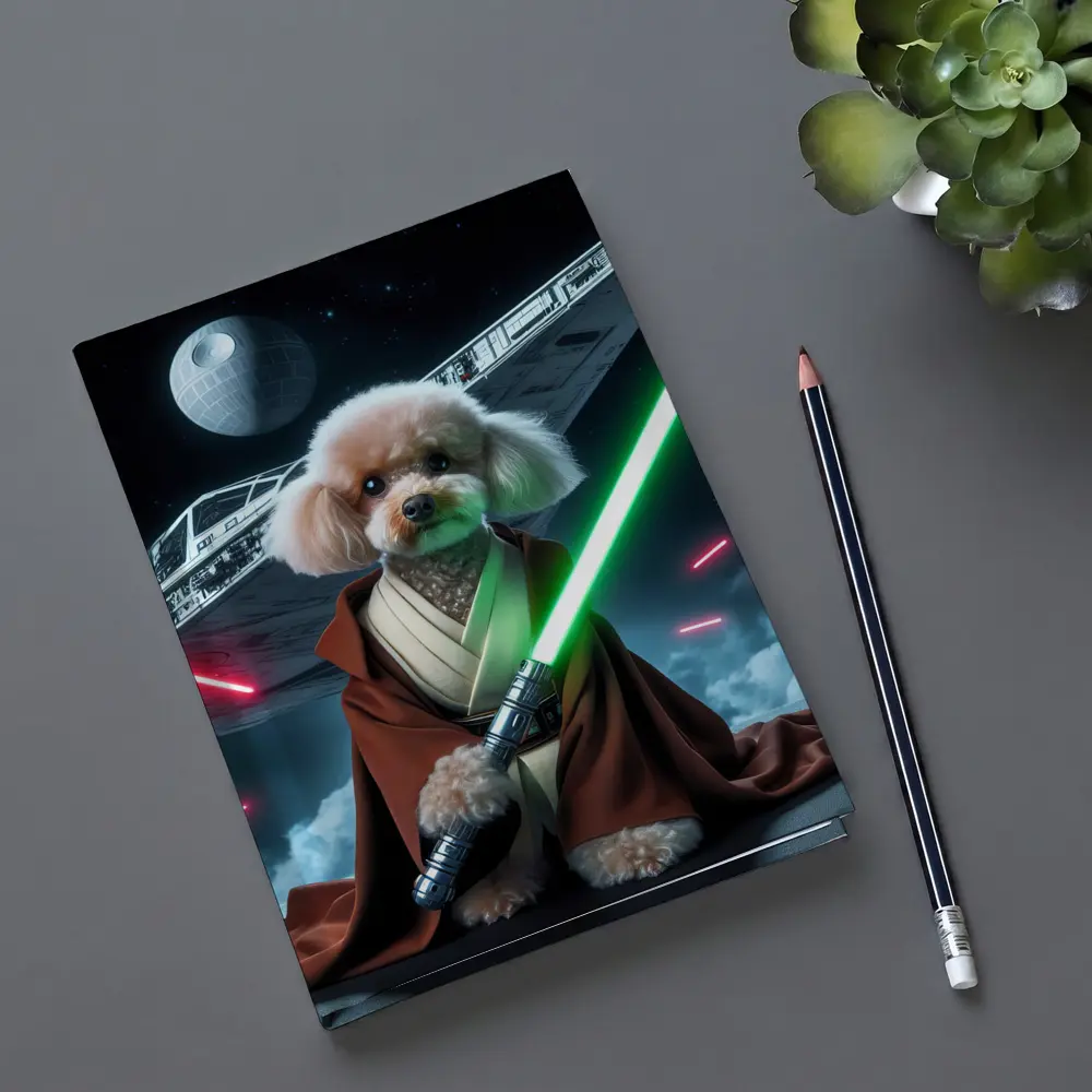 Poodle Jedi Knight Space Battle Scene – Notebooks