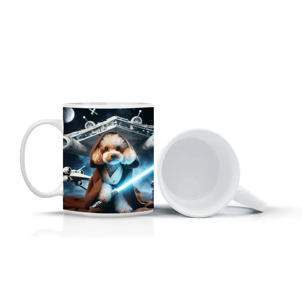 Poodle Jedi Knight Space Battle Scene – Mugs