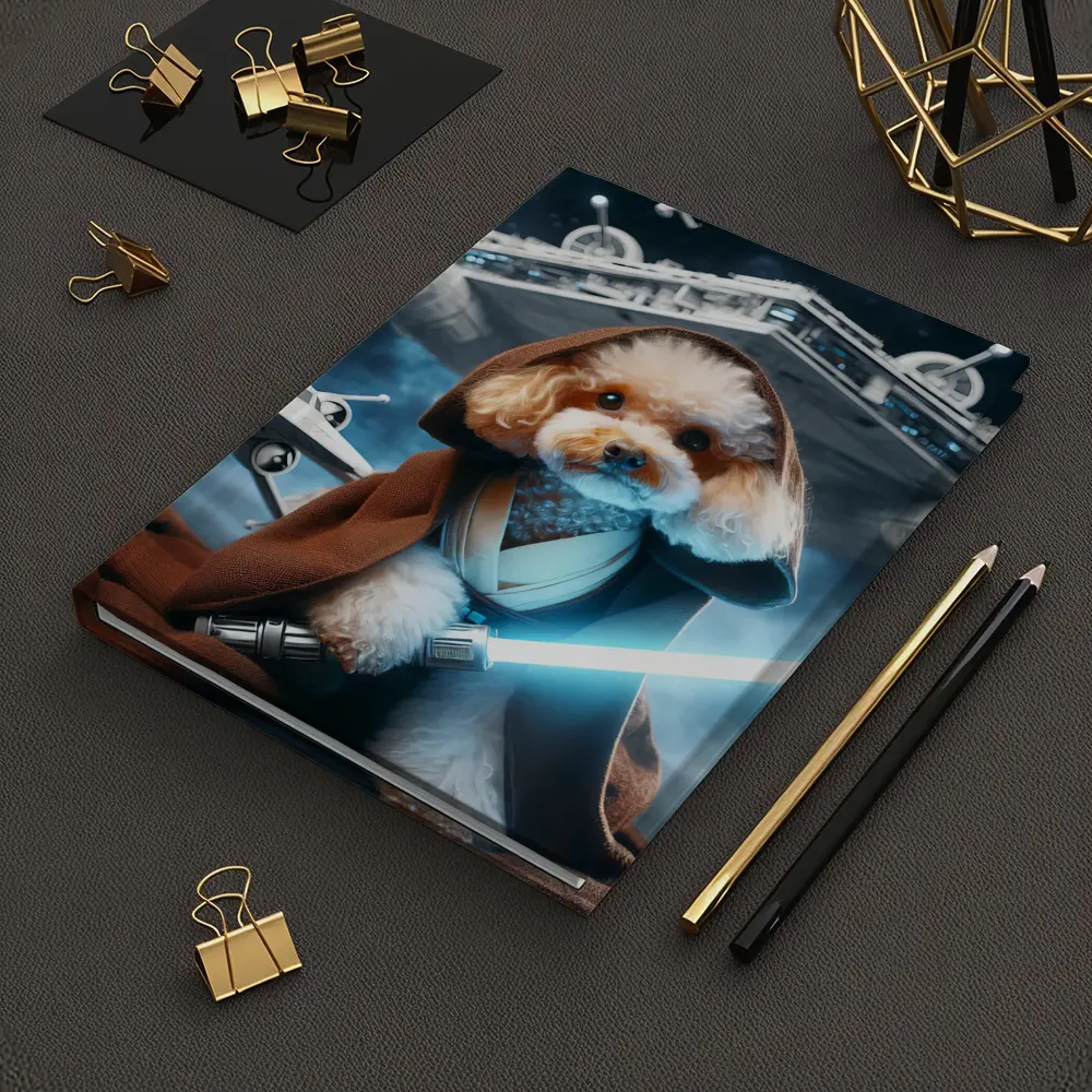 Poodle Jedi Knight Space Battle Scene – Notebooks