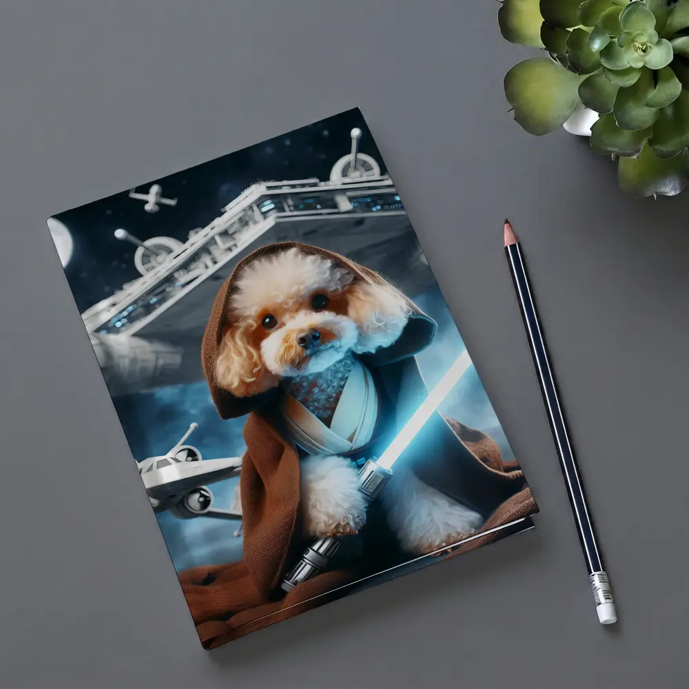 Poodle Jedi Knight Space Battle Scene – Notebooks