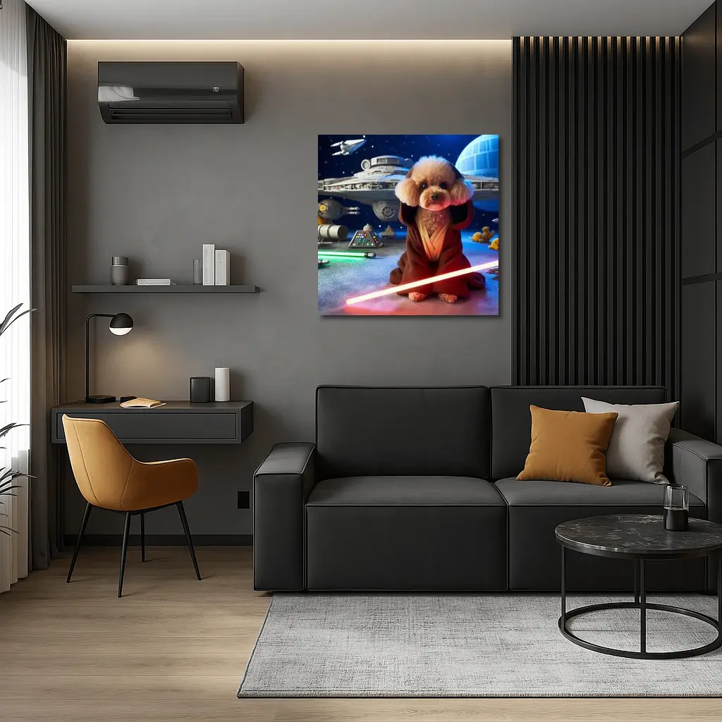 Poodle Jedi Space Galaxy Lightsaber Art – Wall Art