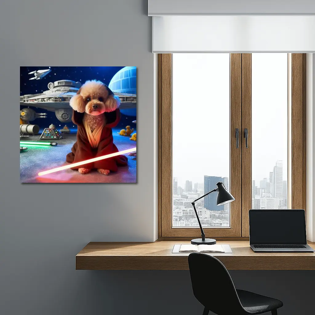Poodle Jedi Space Galaxy Lightsaber Art – Wall Art