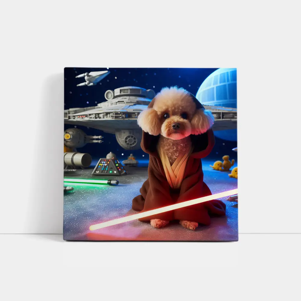 Poodle Jedi Space Galaxy Lightsaber Art – Wall Art