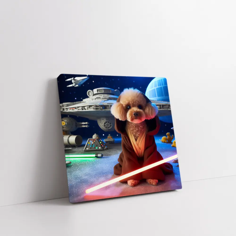 Poodle Jedi Space Galaxy Lightsaber Art – Wall Art