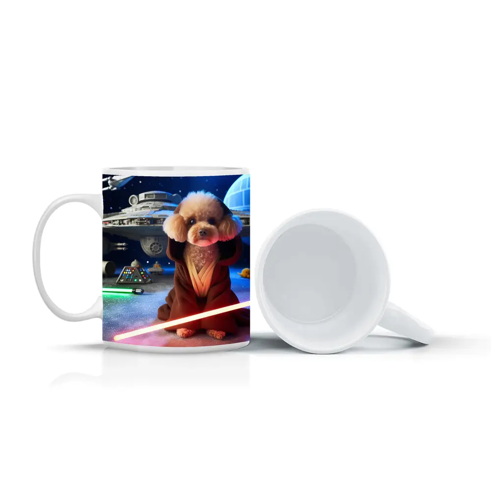 Poodle Jedi Space Galaxy Lightsaber Art – Mugs