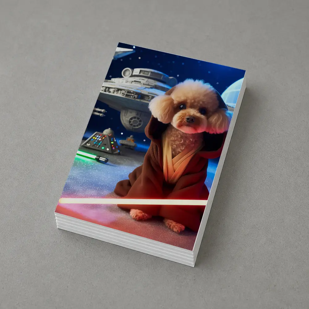 Poodle Jedi Space Galaxy Lightsaber Art – Postcards