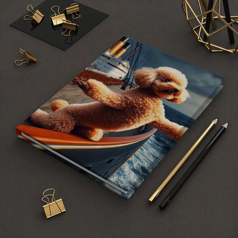 Poodle Dog Posing on Ocean Cruise Ship – Notebooks