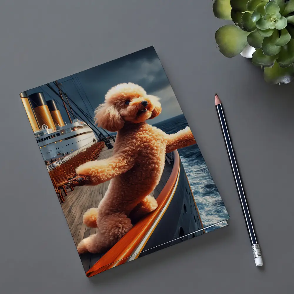 Poodle Dog Posing on Ocean Cruise Ship – Notebooks