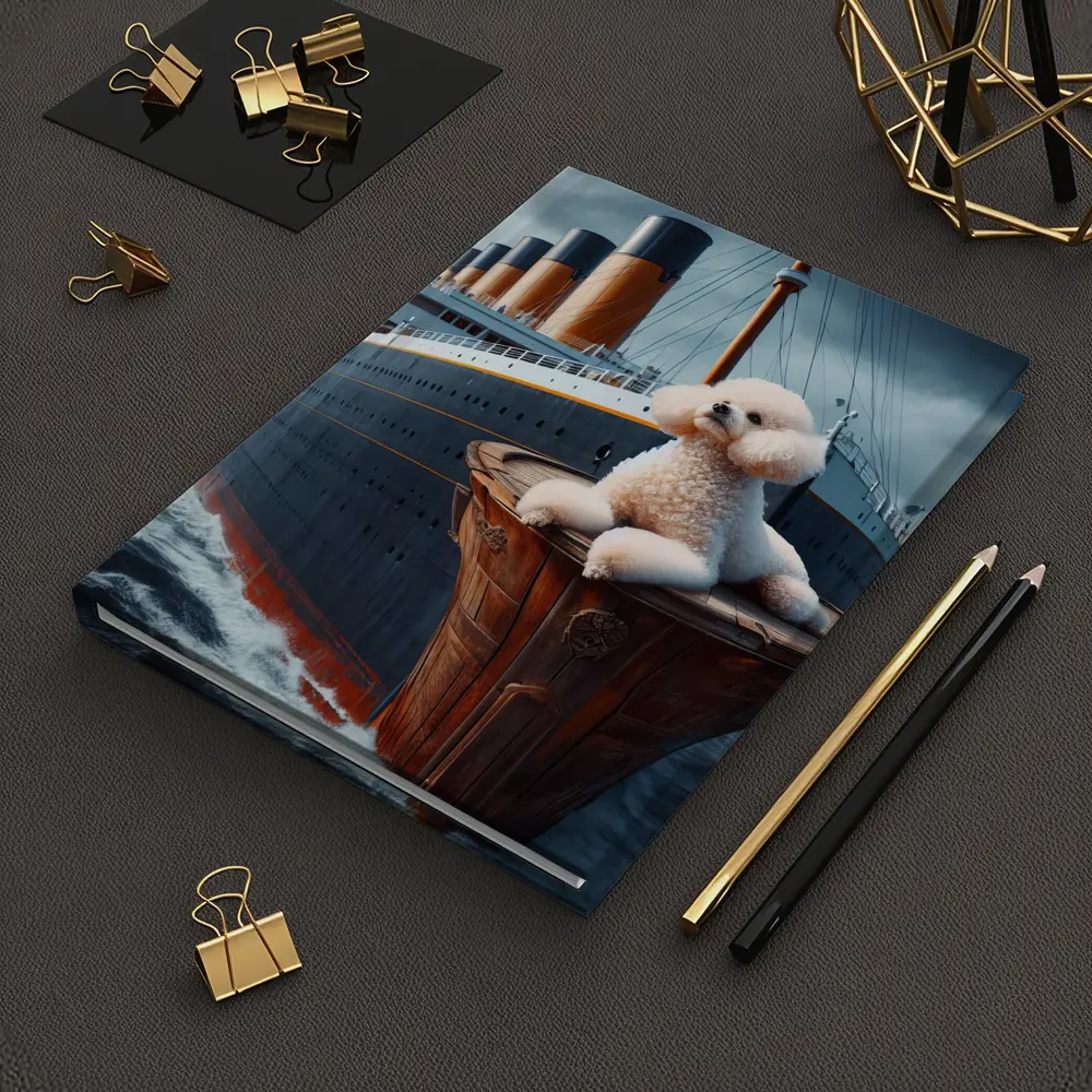 Poodle Dog On Titanic Ship Ocean – Notebooks