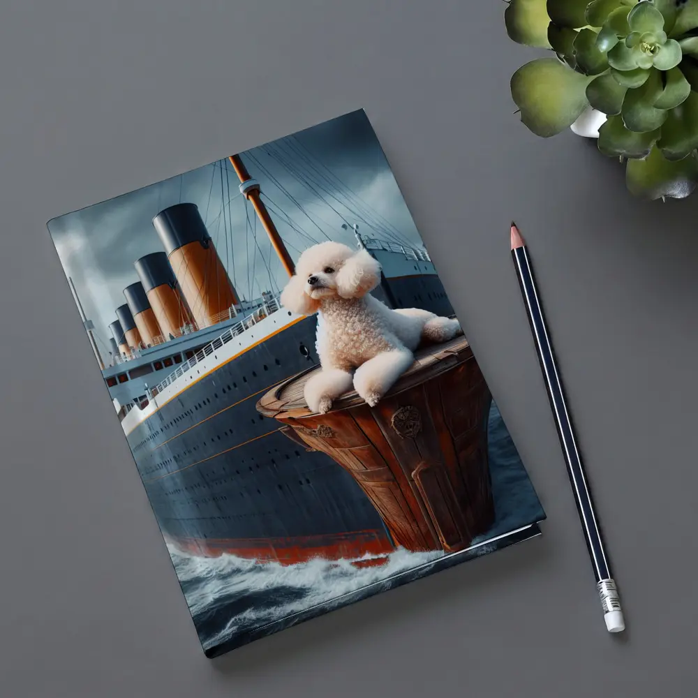 Poodle Dog On Titanic Ship Ocean – Notebooks
