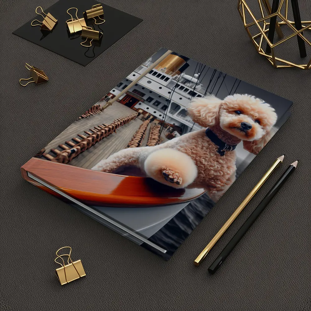 Poodle Dog Posing on Ocean Cruise Ship – Notebooks