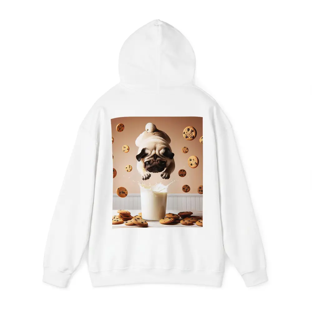 Pug Dog Diving Into Milk Glass Cookies – Hoodies