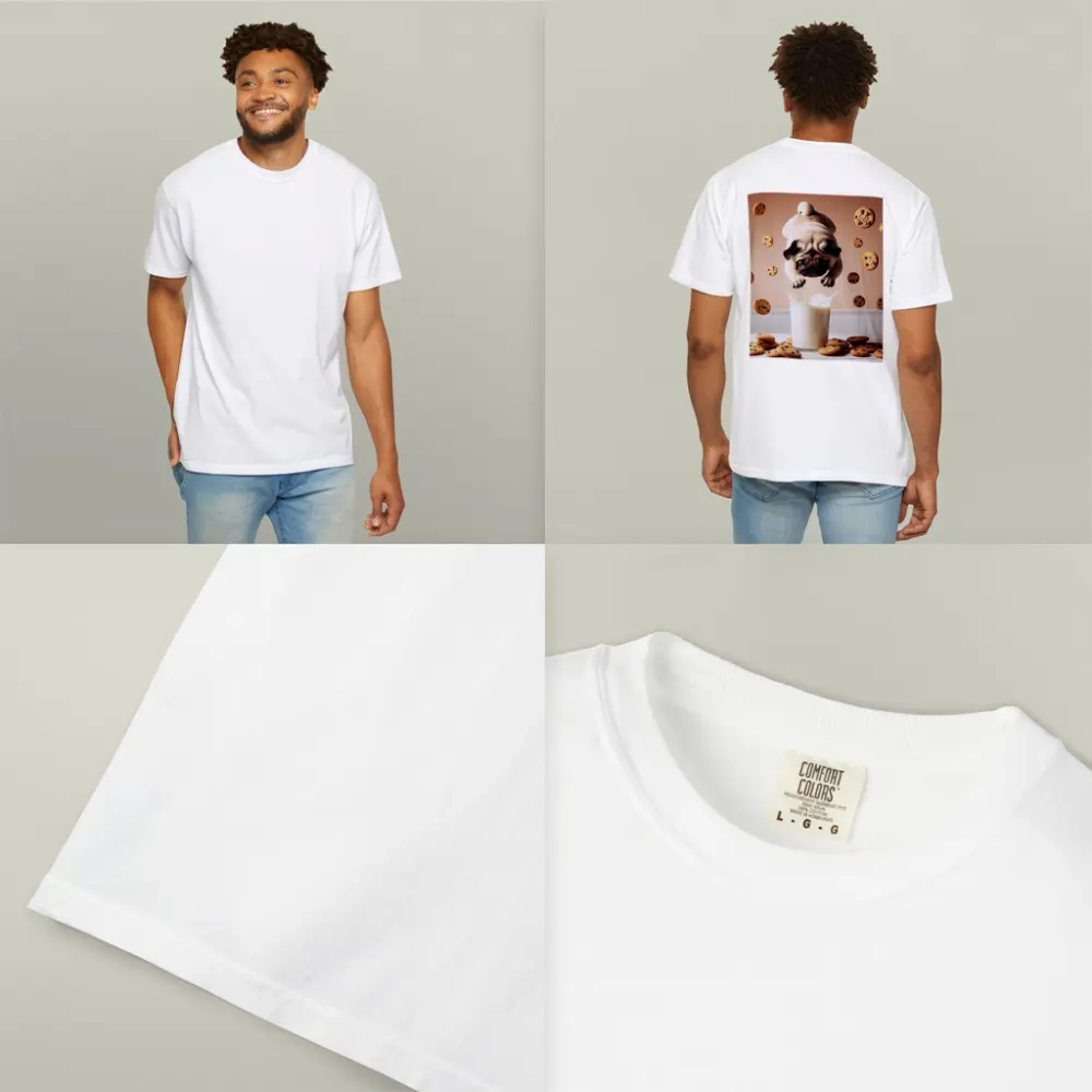 Pug Dog Diving Into Milk Glass Cookies – T-Shirts