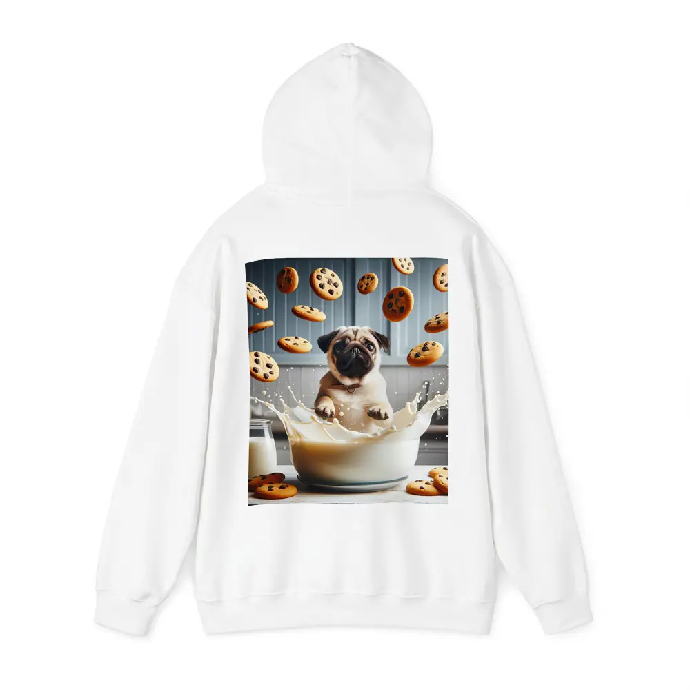 Pug Puppy Splashing Milk With Cookies – Hoodies