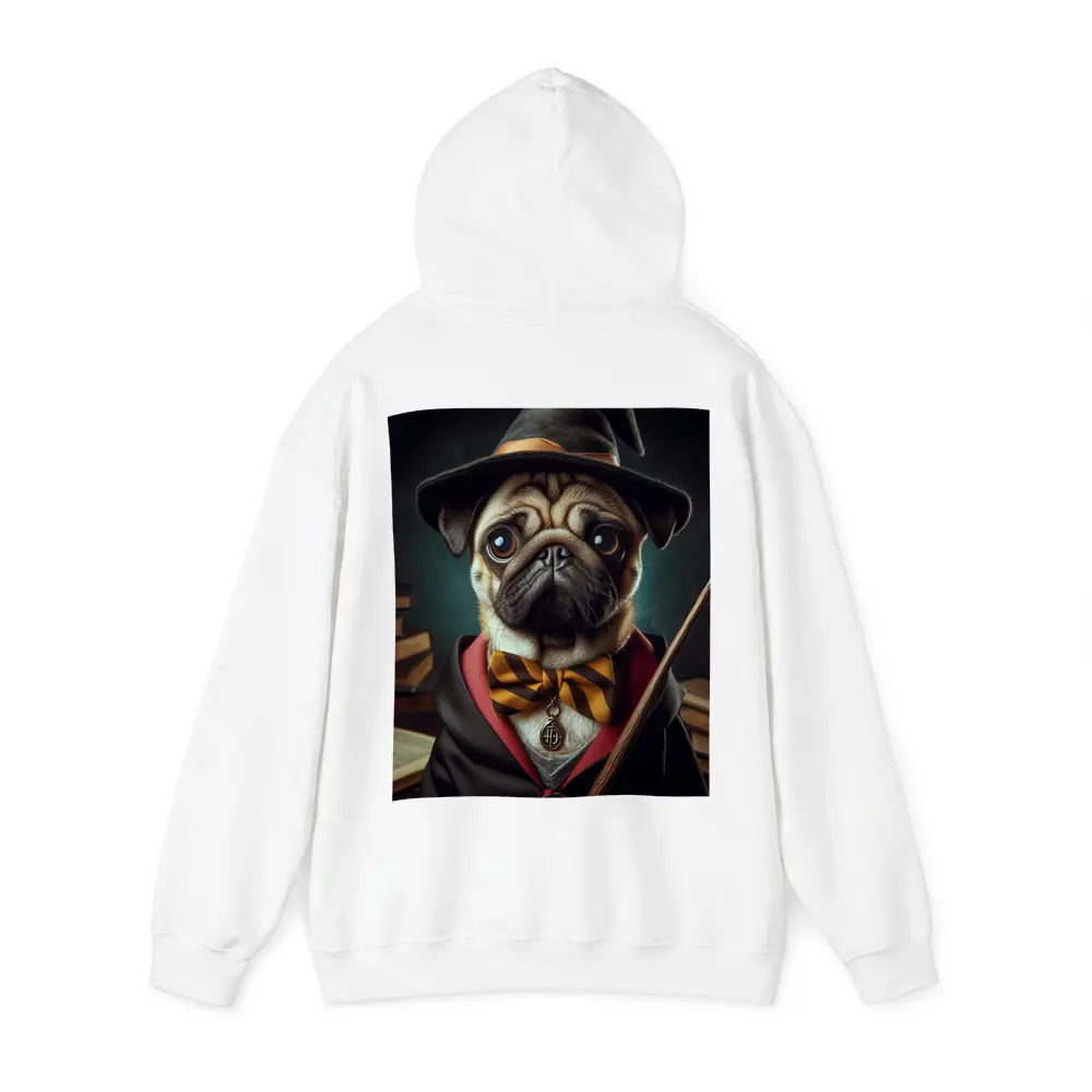 Pug Dog Wizard Hat Wand Fantasy Portrait – Hoodies
