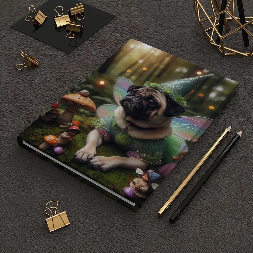 Fairy Pug Dog Mushroom Enchanted Forest – Notebooks