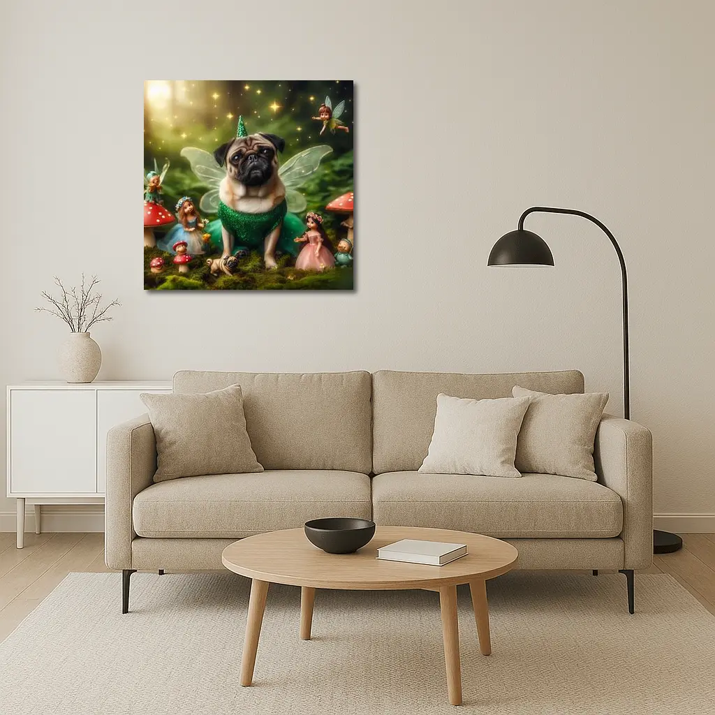 Pug Dog Fairy Costume Enchanted Forest – Wall Art