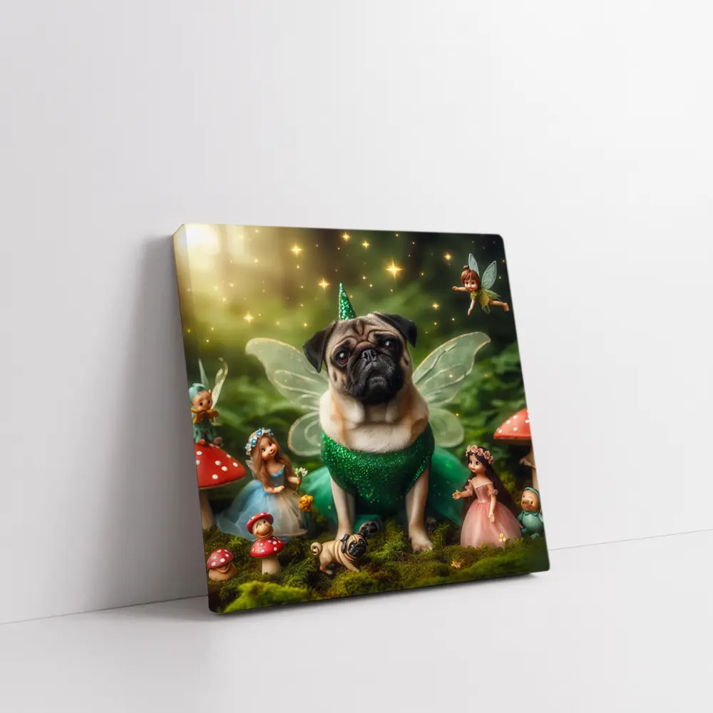 Pug Dog Fairy Costume Enchanted Forest – Wall Art