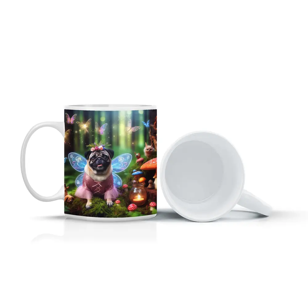 Pug Fairy Wings Enchanted Fantasy Forest – Mugs