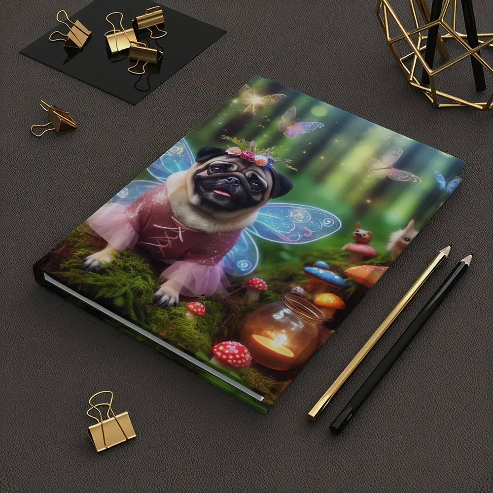 Pug Fairy Wings Enchanted Fantasy Forest – Notebooks