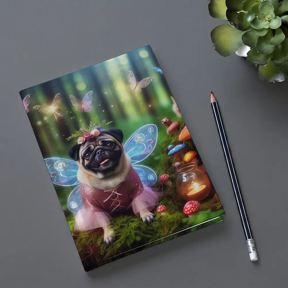Pug Fairy Wings Enchanted Fantasy Forest – Notebooks