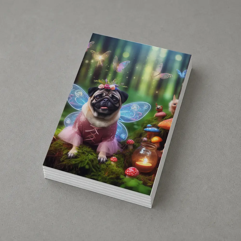 Pug Fairy Wings Enchanted Fantasy Forest – Postcards