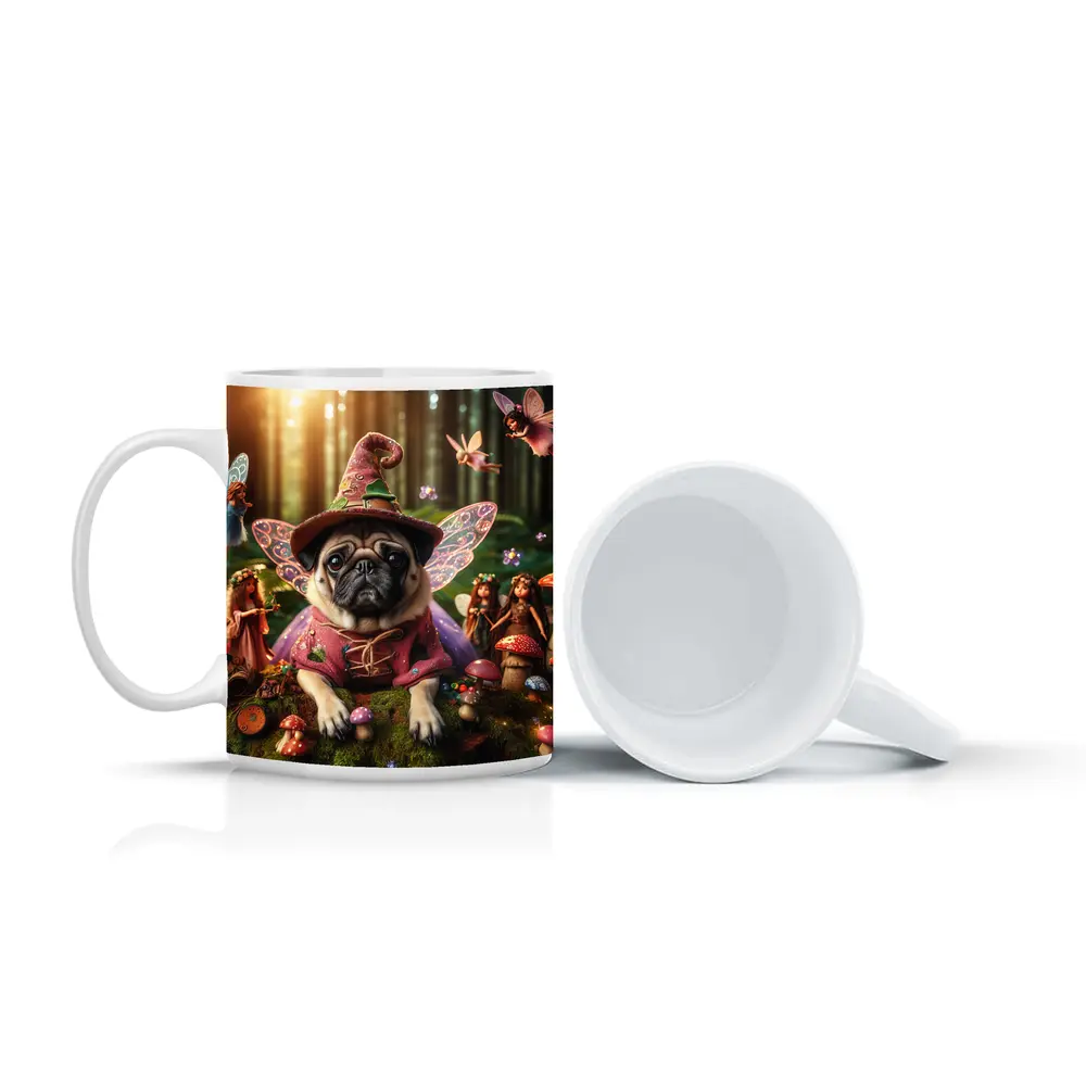 Pug Dog Fairy Wizard Enchanted Forest – Mugs