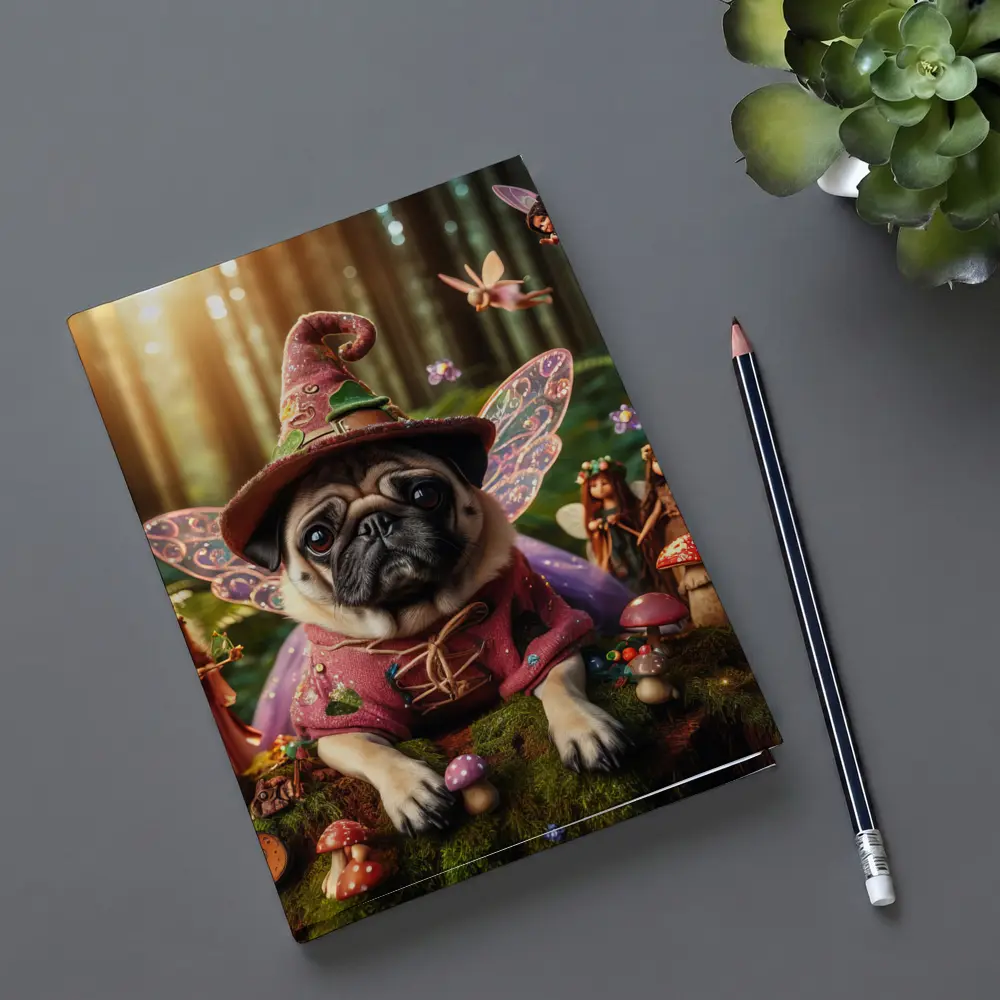 Pug Dog Fairy Wizard Enchanted Forest – Notebooks