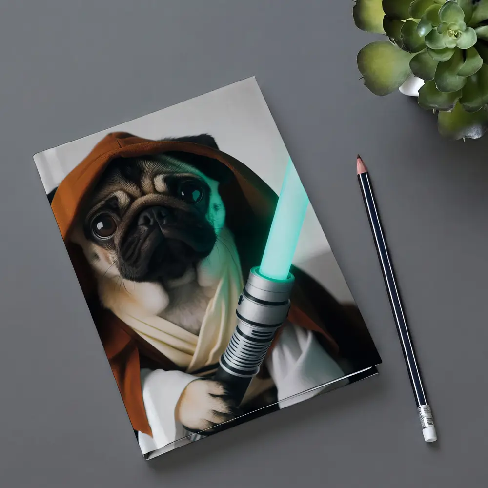 Pug Dog Jedi Robe Green Lightsaber – Notebooks