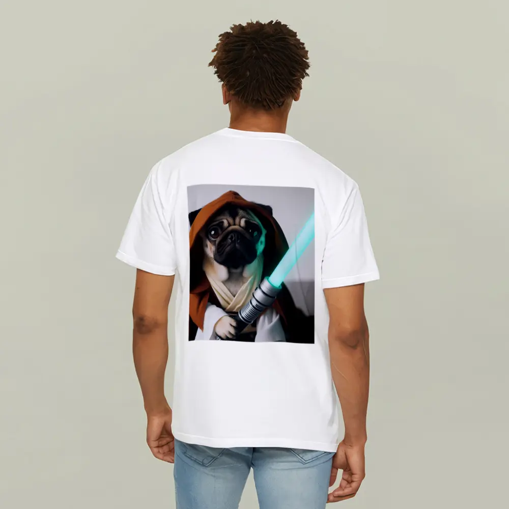 Pug Dog Jedi Robe Green Lightsaber – T-Shirts